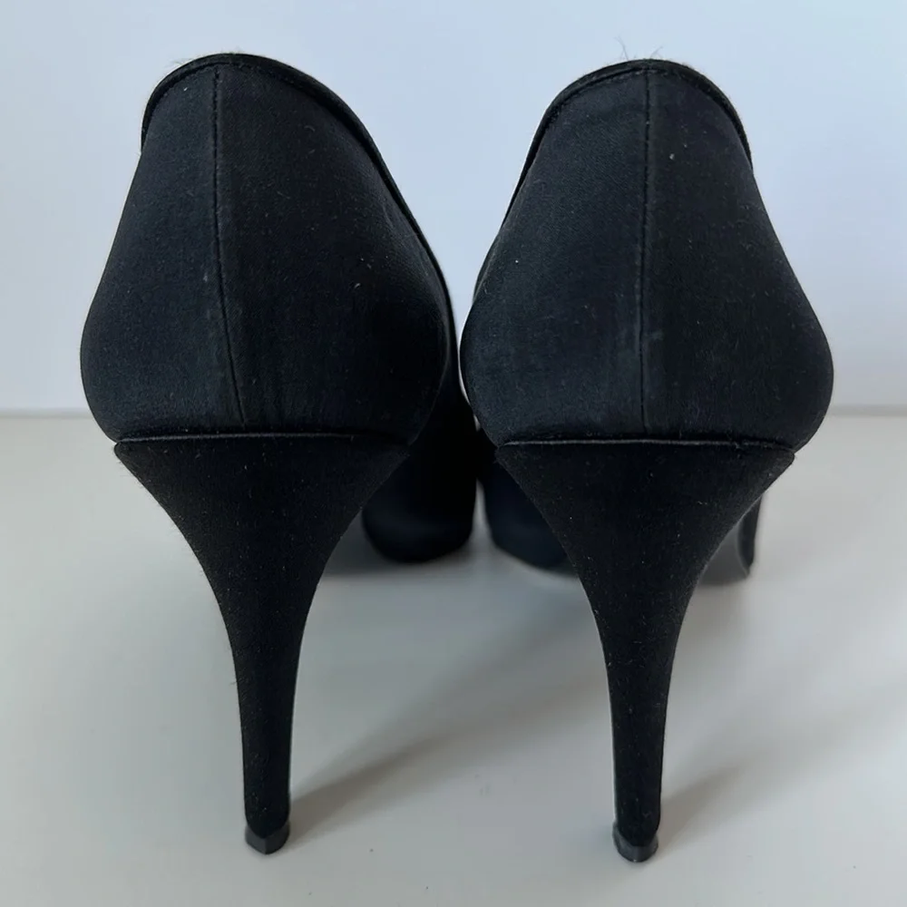 Vintage YSL Black Pump Rhinestone Heels - Picture 5 of 9